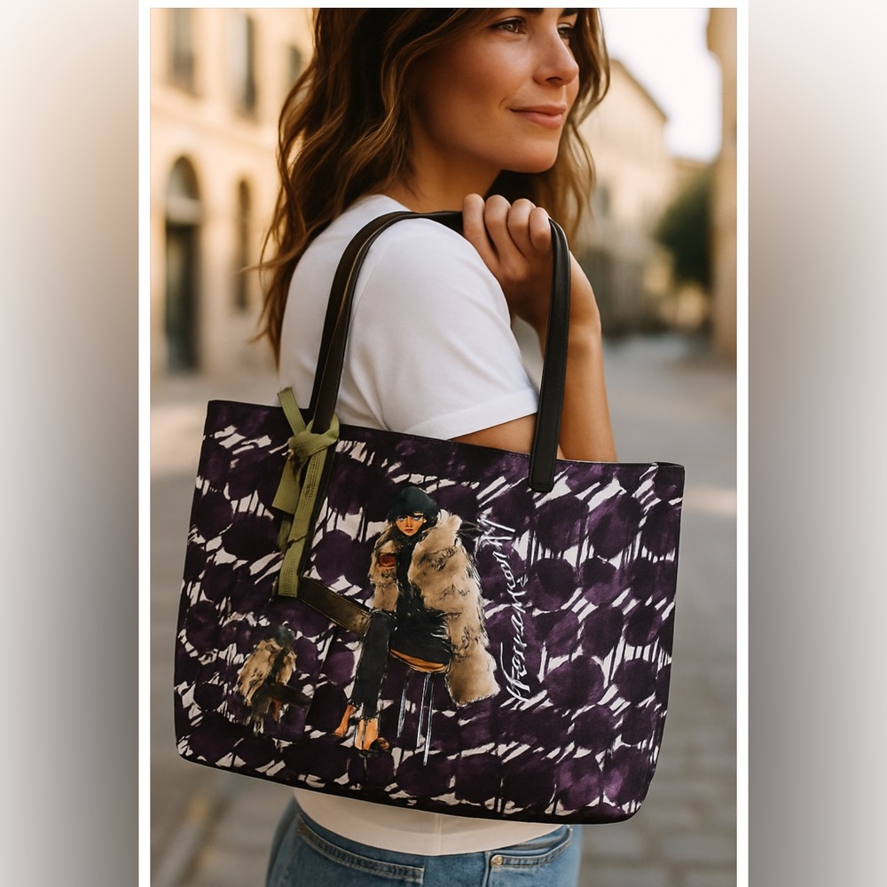 Henri Bendel Izak Zenou Girl Nylon Tote Bag & Matching Cell Phone Charm Set
